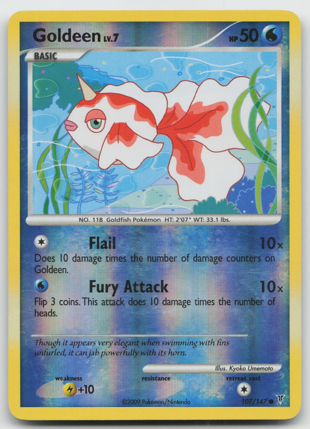 Goldeen Common Reverse Holo Supreme Victors 107.147 LP