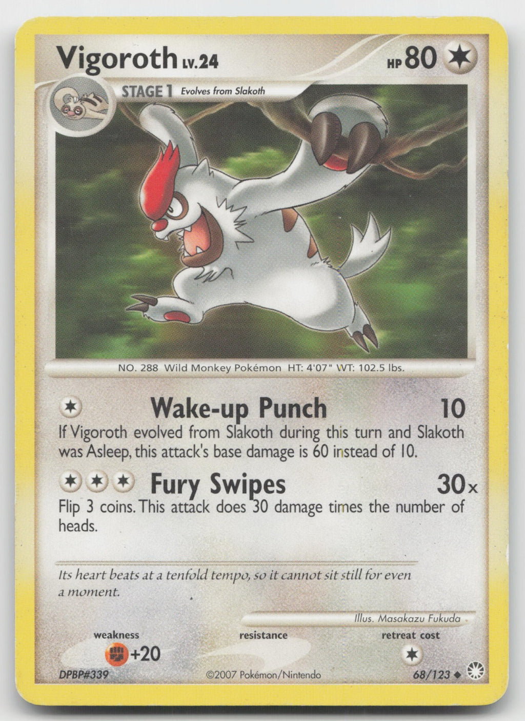 Vigoroth Uncommon Mysterious Treasures 68/123 HP
