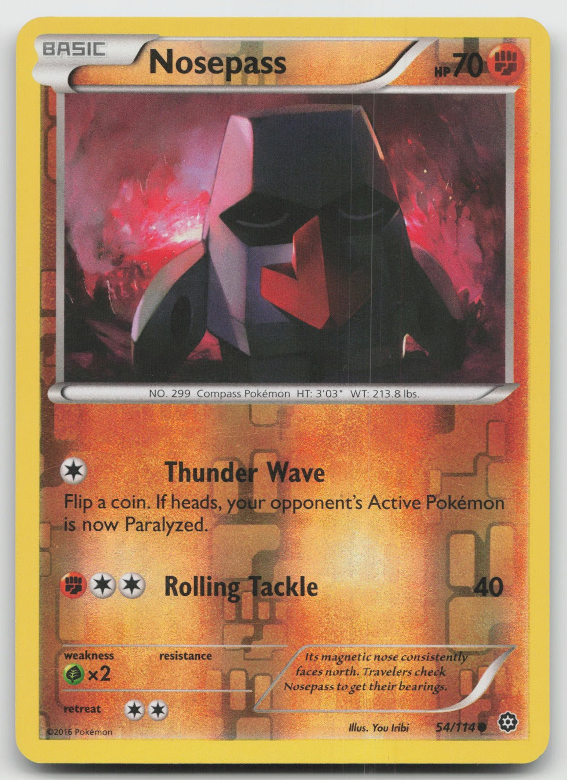 Nosepass Common Reverse Holo XY - Steam Siege 54/114 LP
