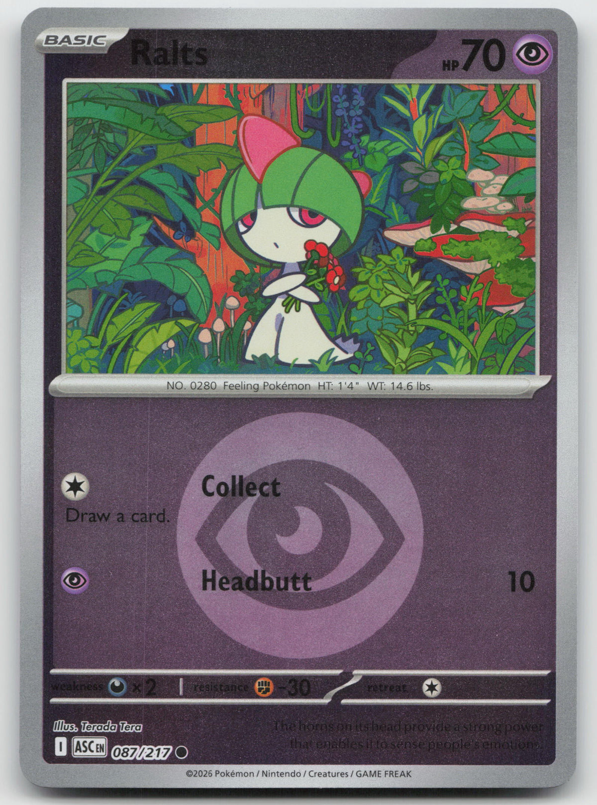 Ralts (Psychic Energy) Common Reverse Holofoil ME: Ascended Heroes 087/217 NM