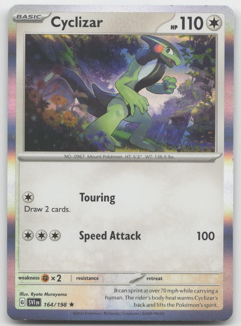 Cyclizar Reverse Holo Rare SV01: Scarlet & Violet Base Set 164/198 NM