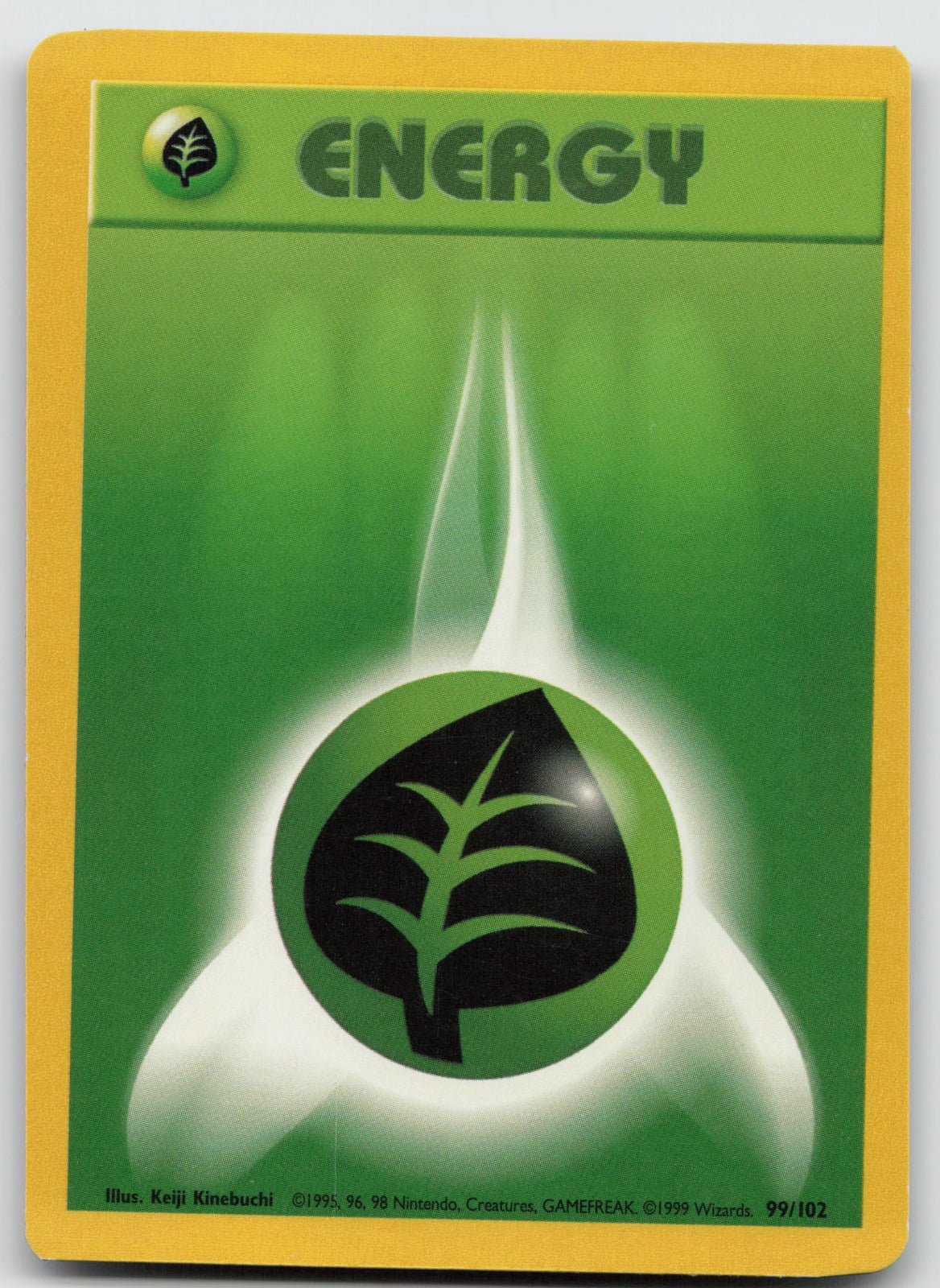 Grass Energy Common Base Set 99/102 LP ERROR MISCUT