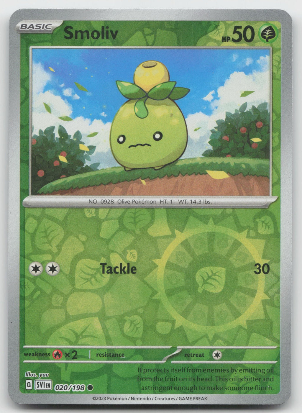 Smoliv Reverse Holo Common SV01: Scarlet & Violet Base Set 020/198 NM