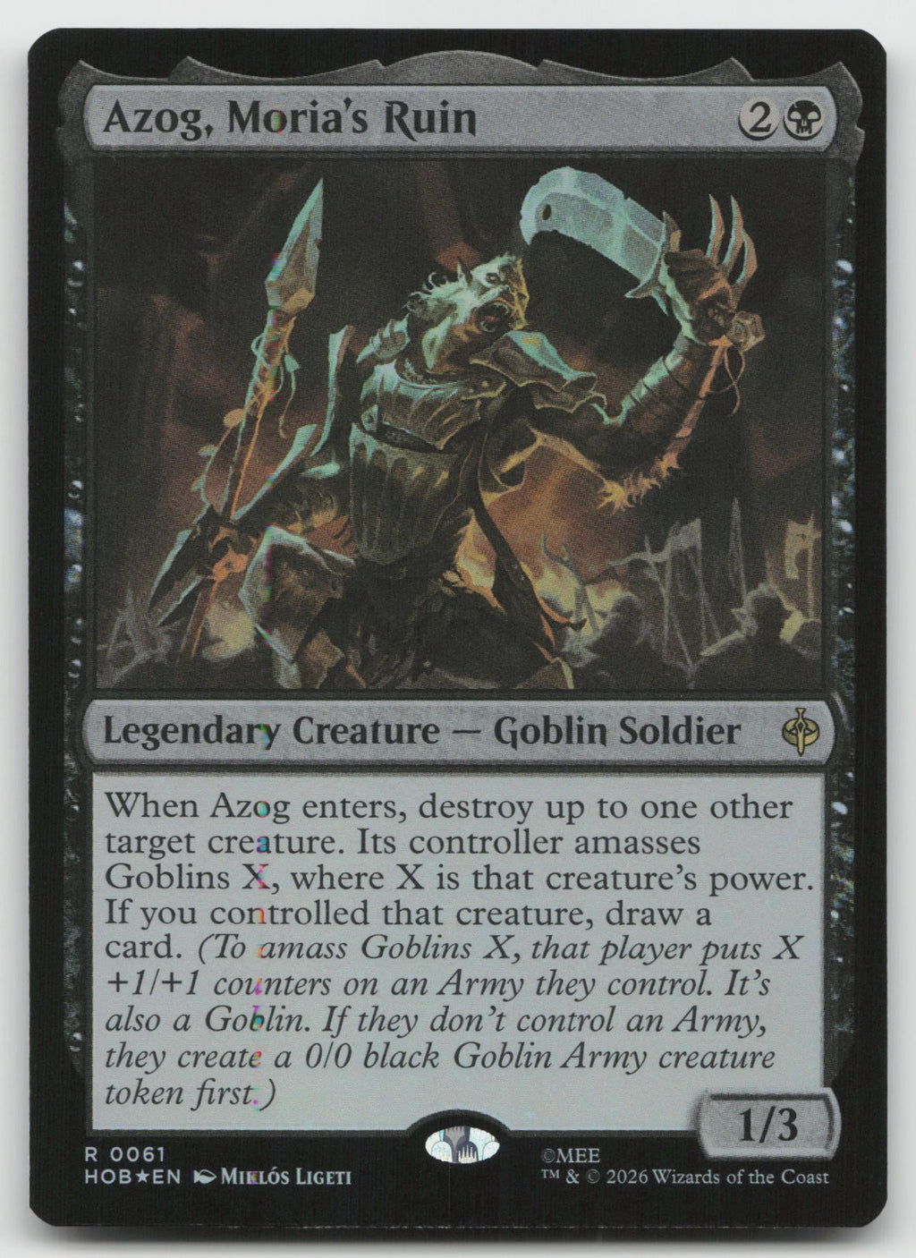 Azog, Moria's Ruin R Foil The Hobbit 61 NM