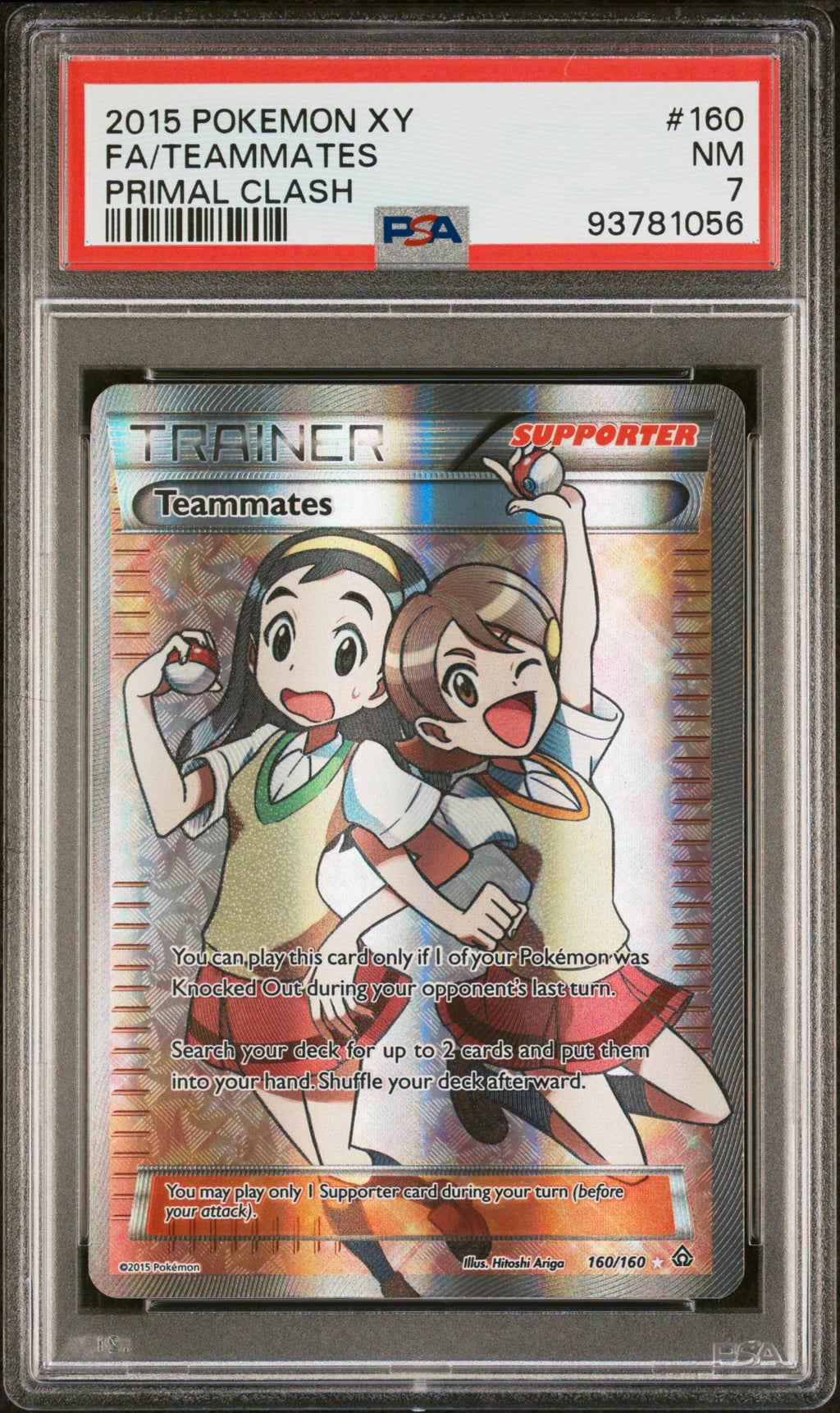 Teammates Primal Clash Pokemon Xy Primal Clash 160/160 PSA 7