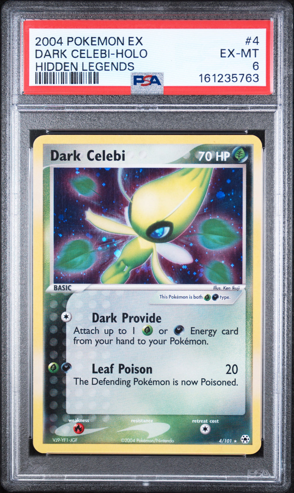 Dark Celebi Holo Pokemon Ex Hidden Legends 4/101 PSA 6