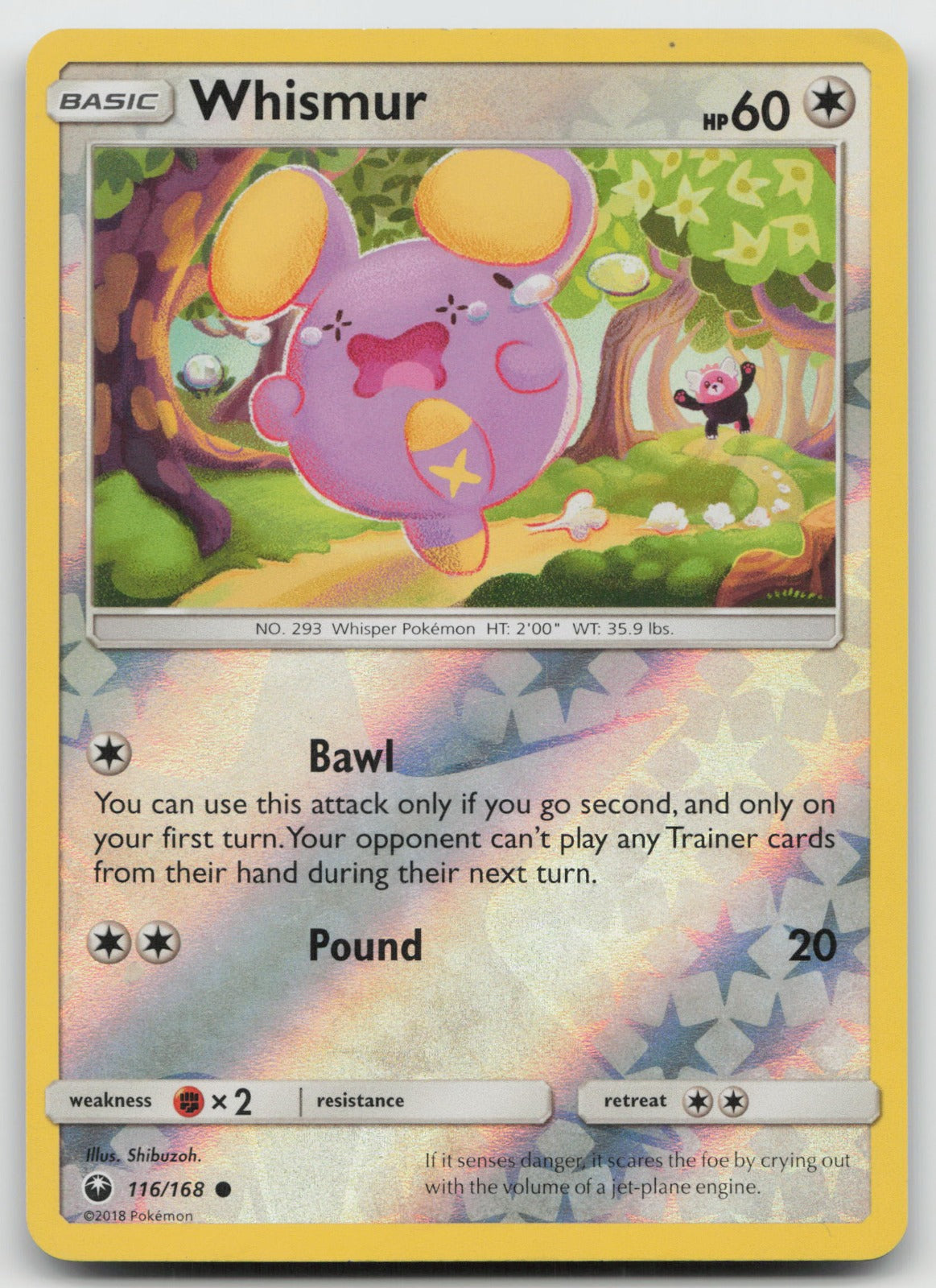 Whismur Reverse Holo Common SM - Celestial Storm 116/168 LP
