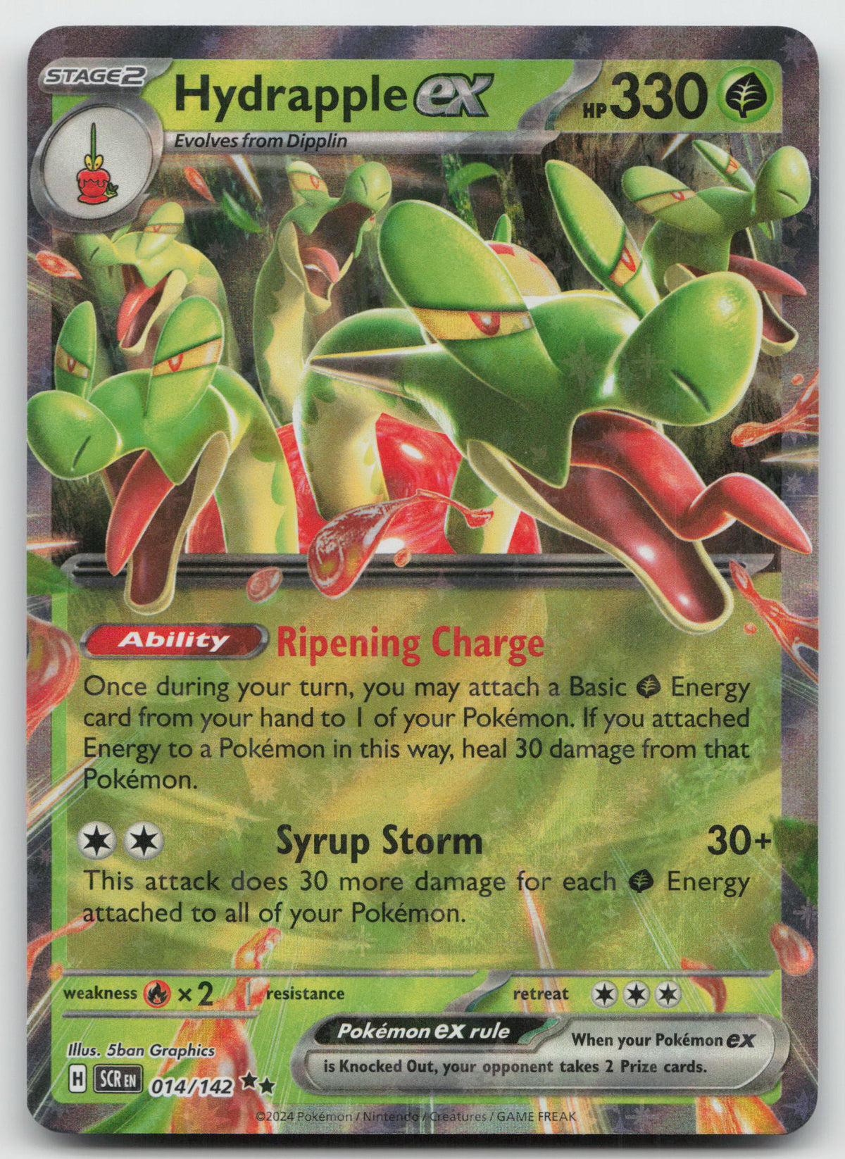 Hydrapple ex - Double Rare Holo SV07: Stellar Crown 014/142 NM
