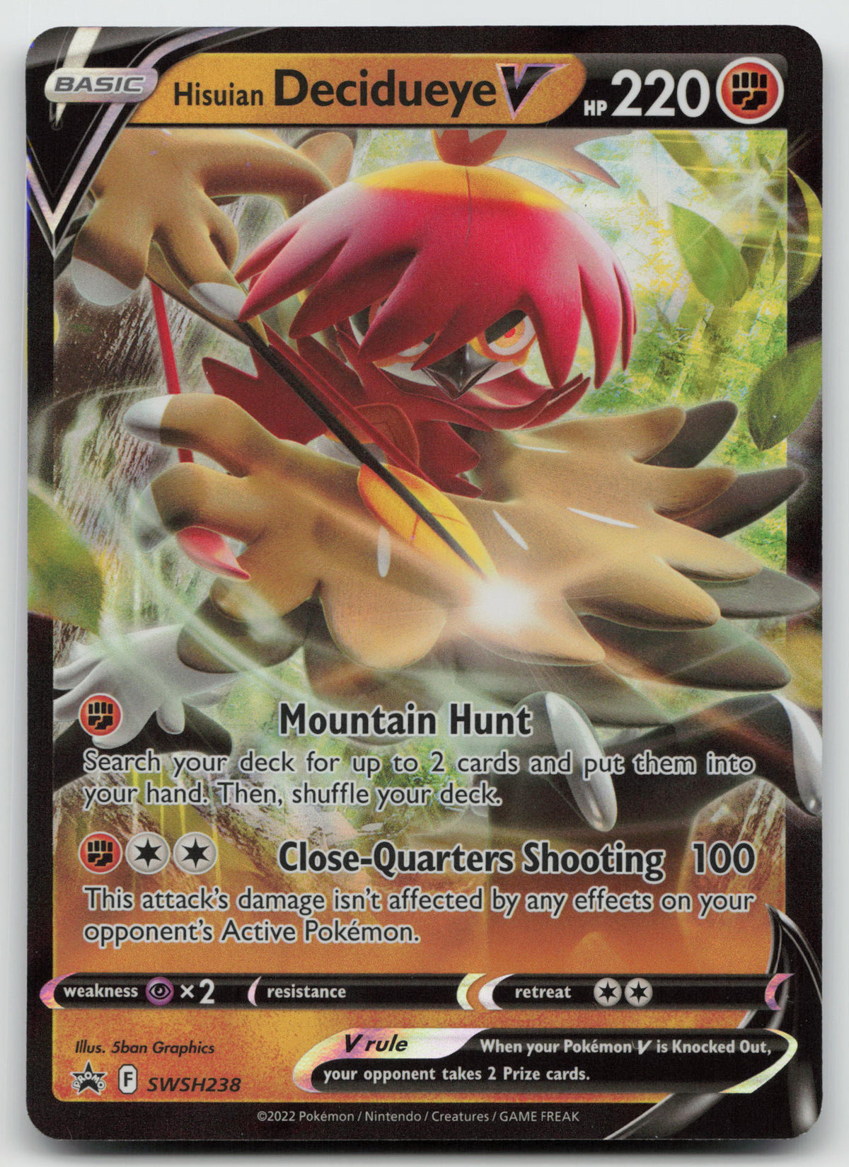 Hisuian Decidueye V Holofoil SWSH: Sword & Shield Promo Cards SWSH238 NM