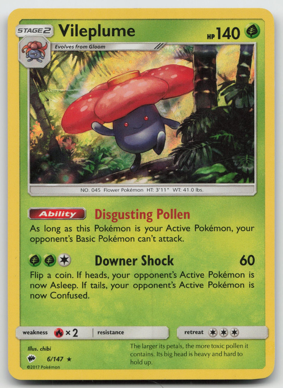 Vileplume Holo Rare SM - Burning Shadows 6/147 VLP
