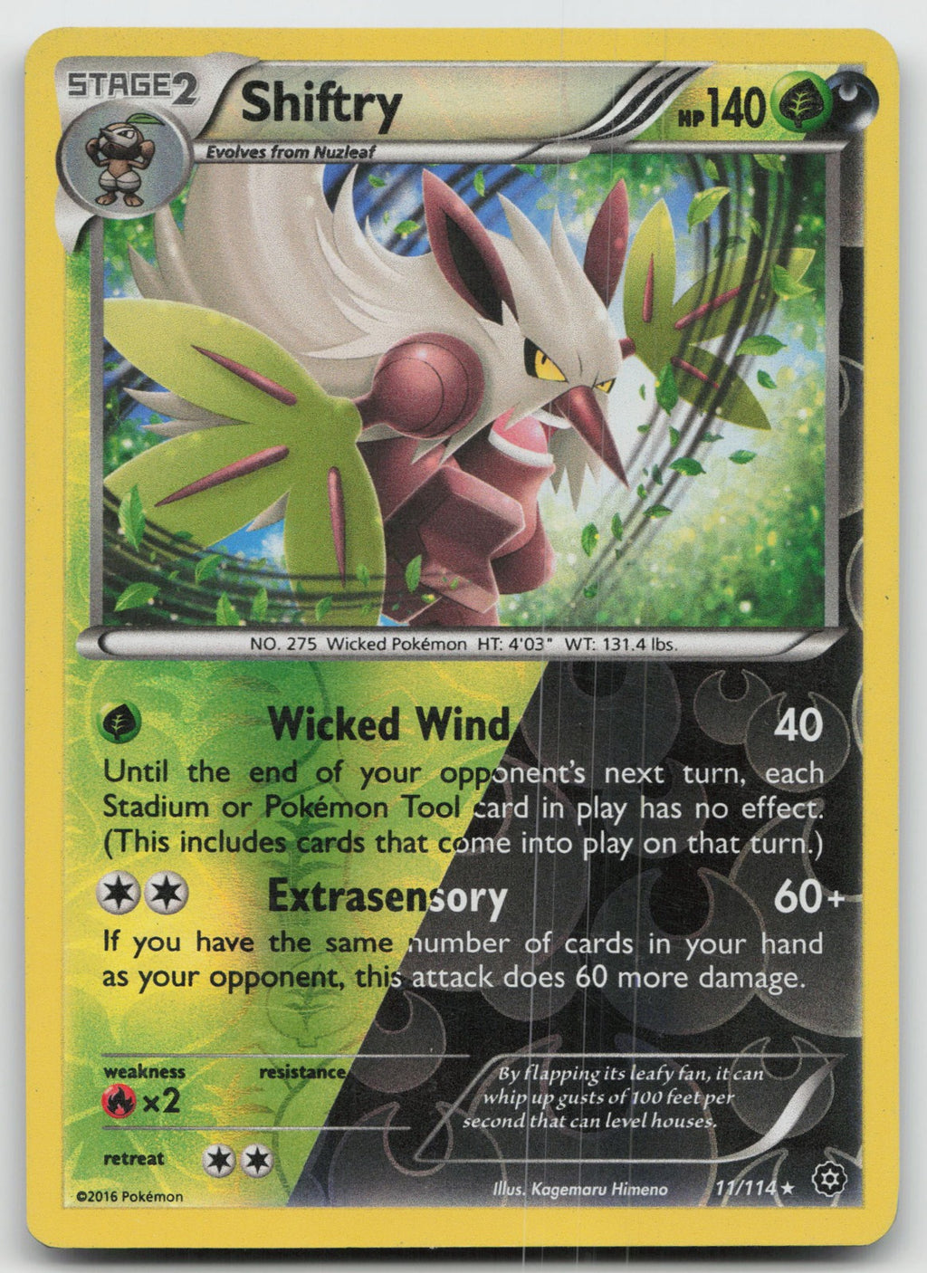 Shiftry Reverse Holo Rare XY - Steam Siege 11/114 LP