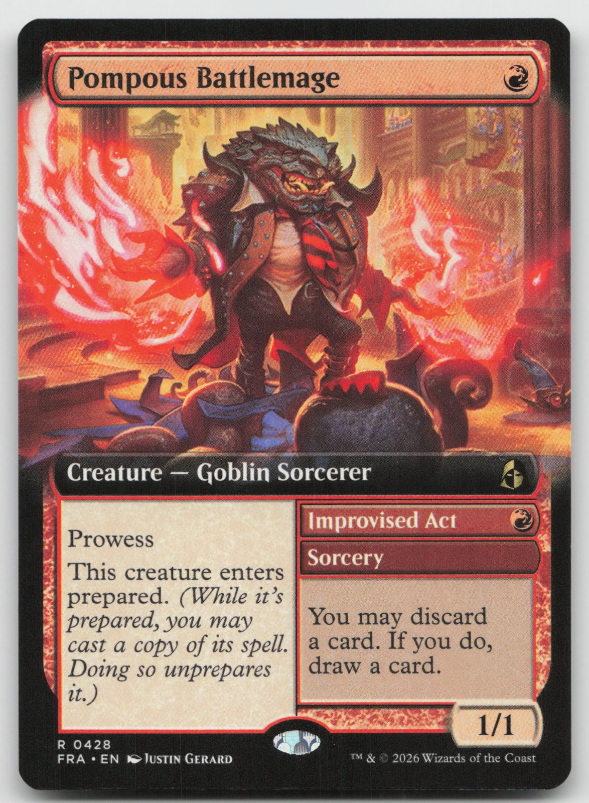 Pompous Battlemage (Extended Art) R Reality Fracture 428 NM
