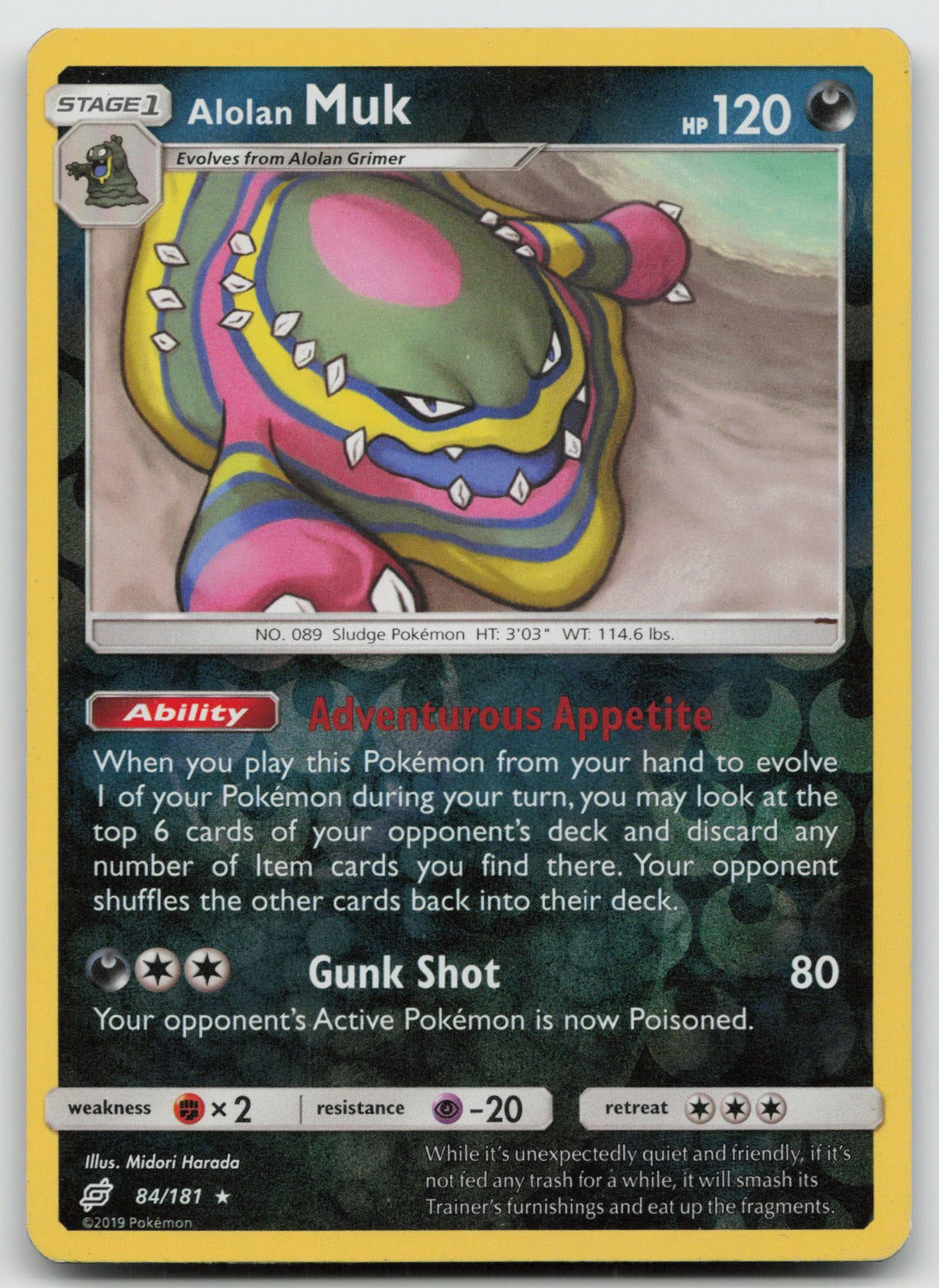 Alolan Muk Reverse Holo Rare SM - Team Up 84/181 MP