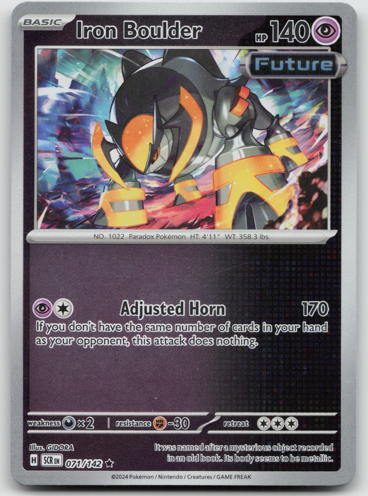 Iron Boulder Rare Reverse Holo SV07: Stellar Crown 071/142 NM