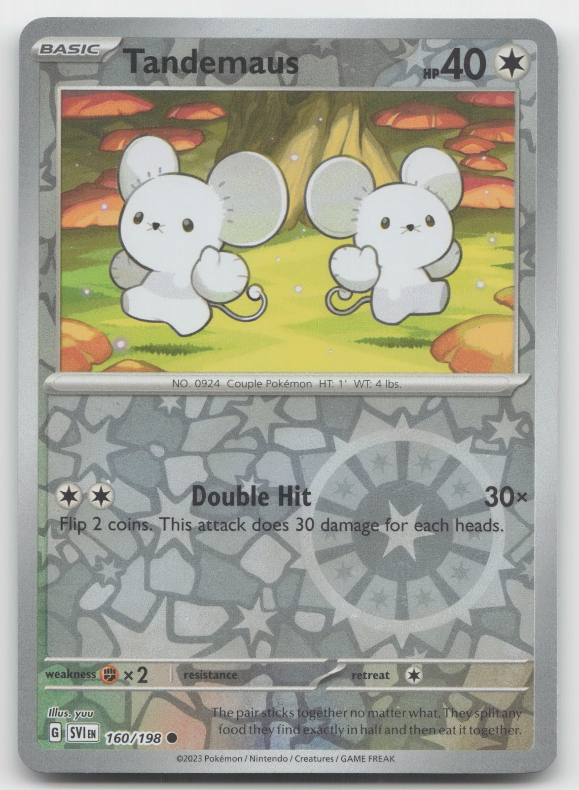 Tandemaus Reverse Holo Common SV01: Scarlet & Violet Base Set 160/198 NM