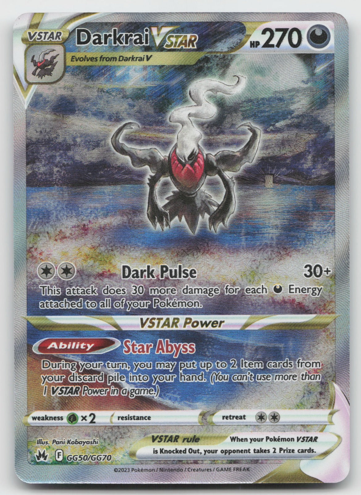 Darkrai VSTAR Ultra Rare Holo SWSH: Crown Zenith: Galarian Gallery GG50/GG70 NM