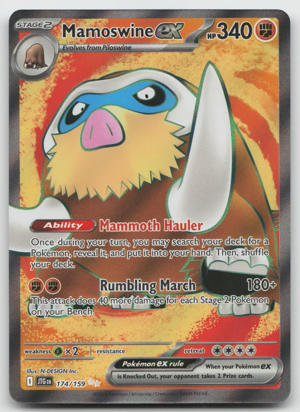 Mamoswine ex Holo Ultra Rare SV09: Journey Together 174/159 NM