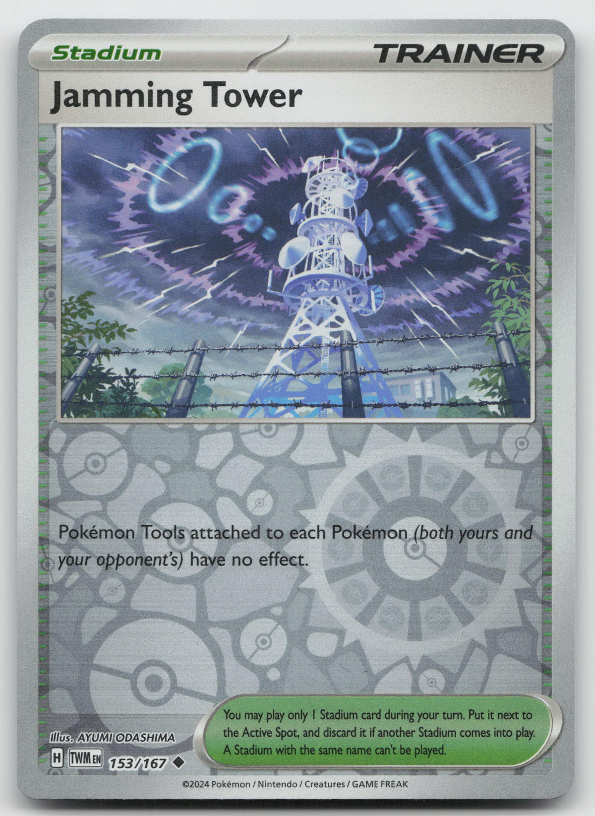 Jamming Tower Uncommon Reverse Holo SV06: Twilight Masquerade 153/167 NM