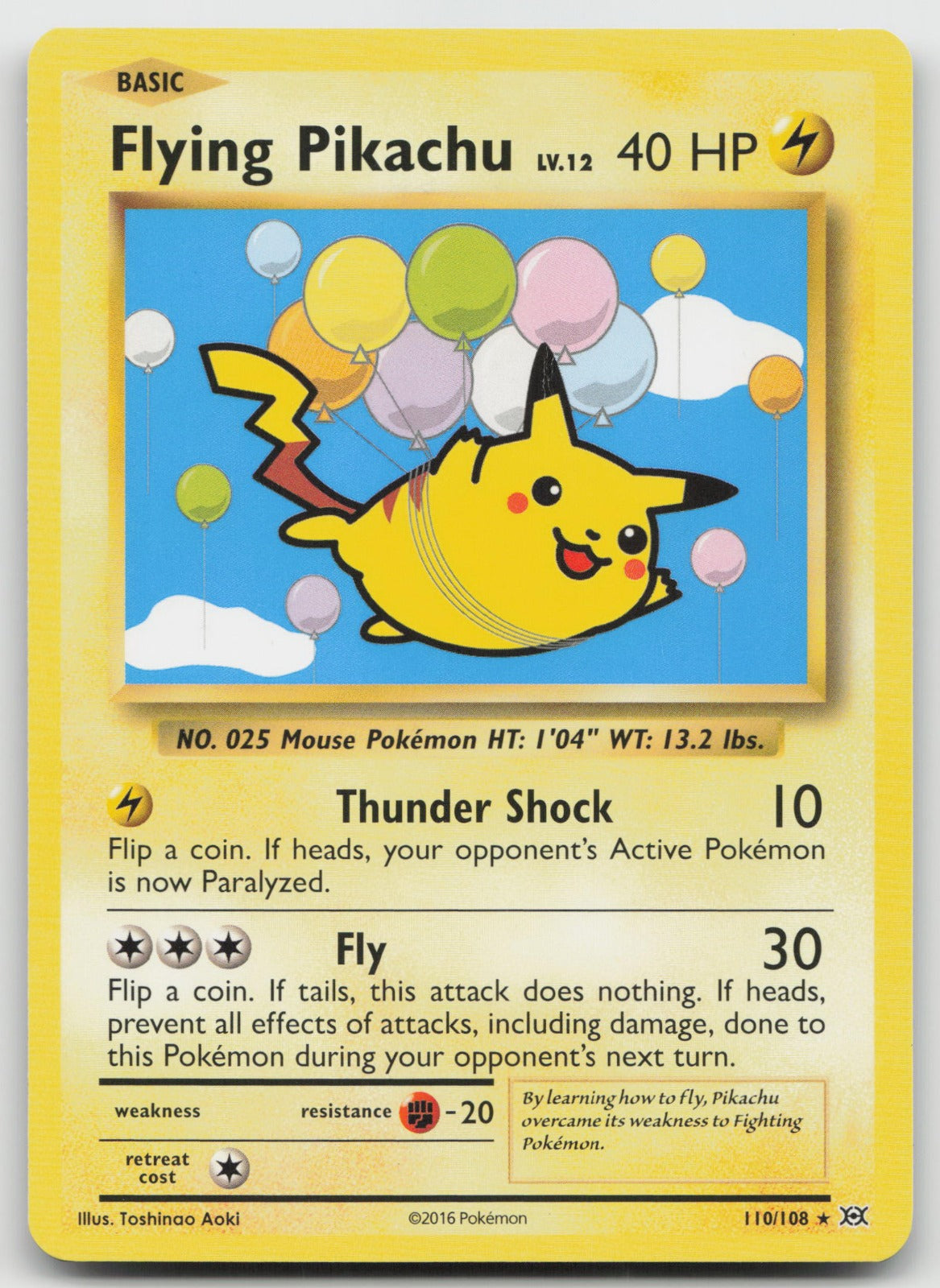 Flying Pikachu Secret Rare XY - Evolutions 110/108 VLP