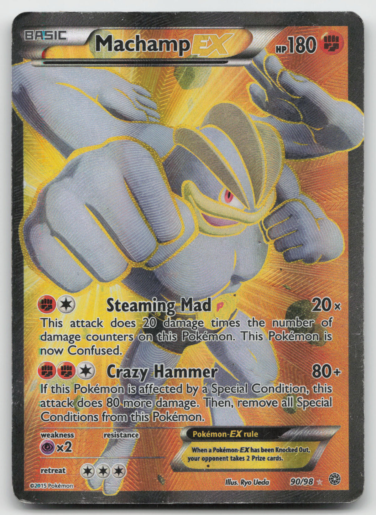 Machamp EX (Full Art) Ultra Rare Holo XY - Ancient Origins 90/98 DMG