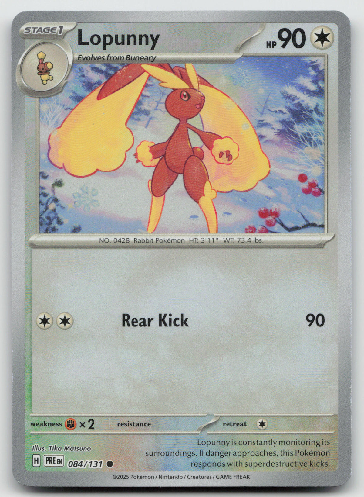 Lopunny (Poke Ball Pattern) Common Holo SV: Prismatic Evolutions 084/131 NM