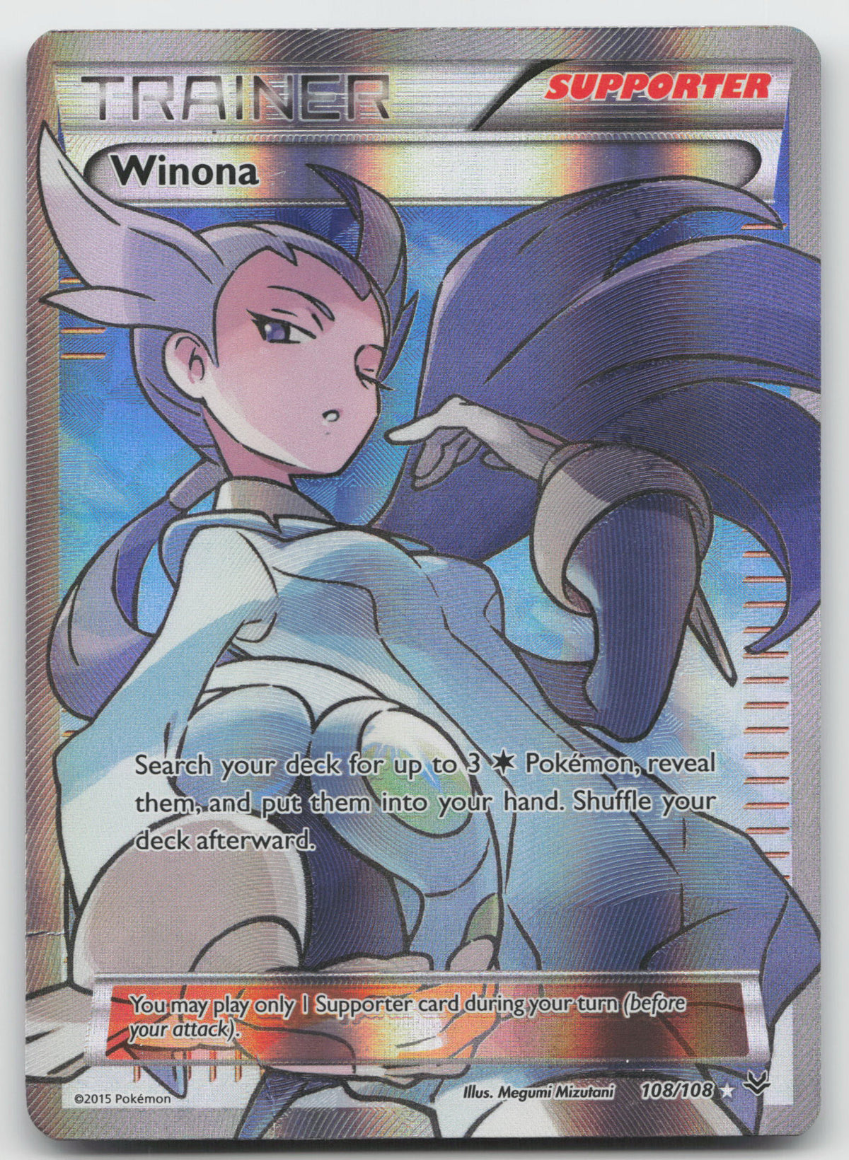 Winona (Full Art) Ultra Rare Holofoil XY - Roaring Skies 108/108 HP