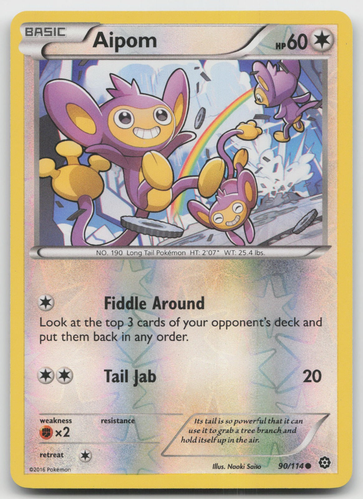 Aipom Common Reverse Holo XY - Steam Siege 90/114 LP