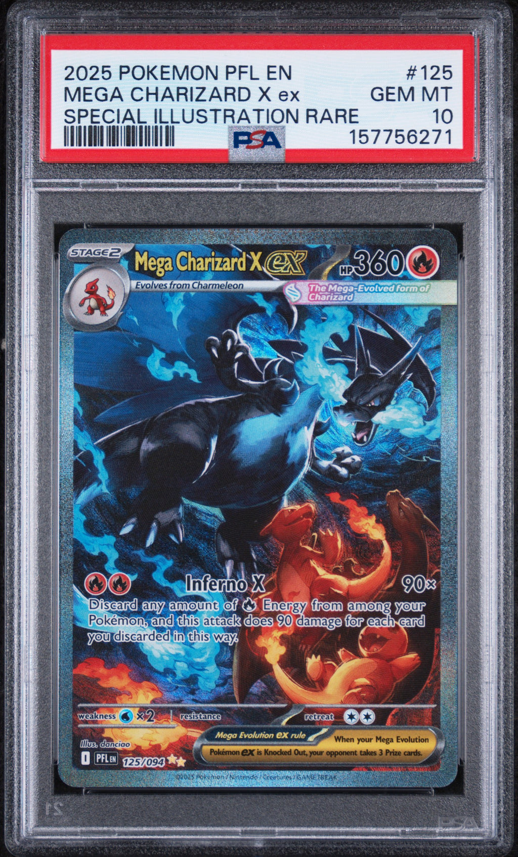 Mega Charizard X Ex Special Illustration Phantasmal Flames 125/094 PSA 10