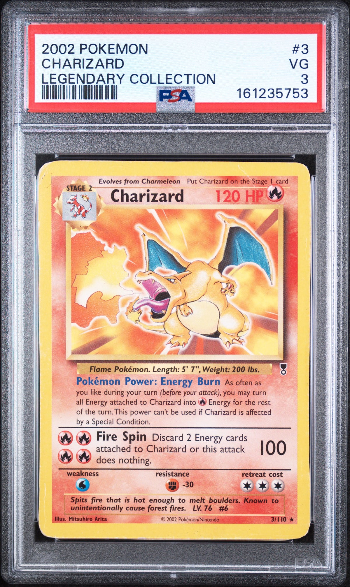 Charizard Pokemon Legendary Collection Non Holo Deck Exclusive 3/110 PSA 3