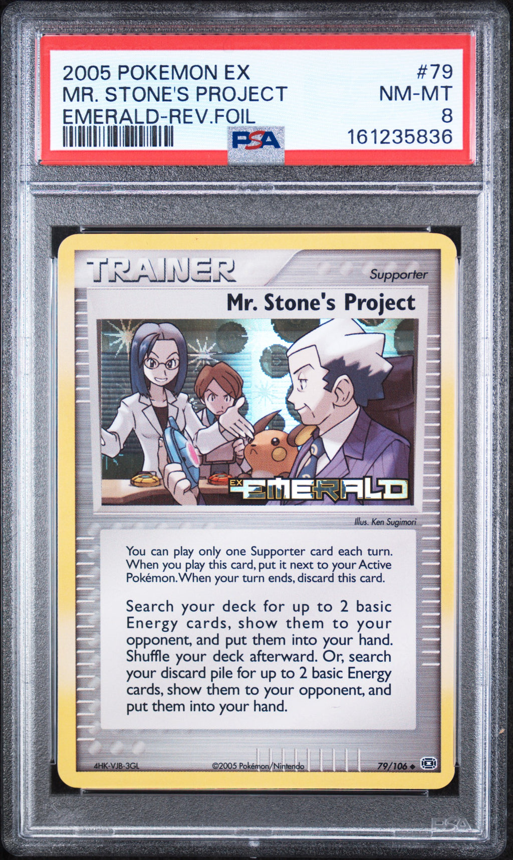 Mr. Stone's Project Pokemon Ex Emerald Reverse Holo Stamped 79/106 PSA 8