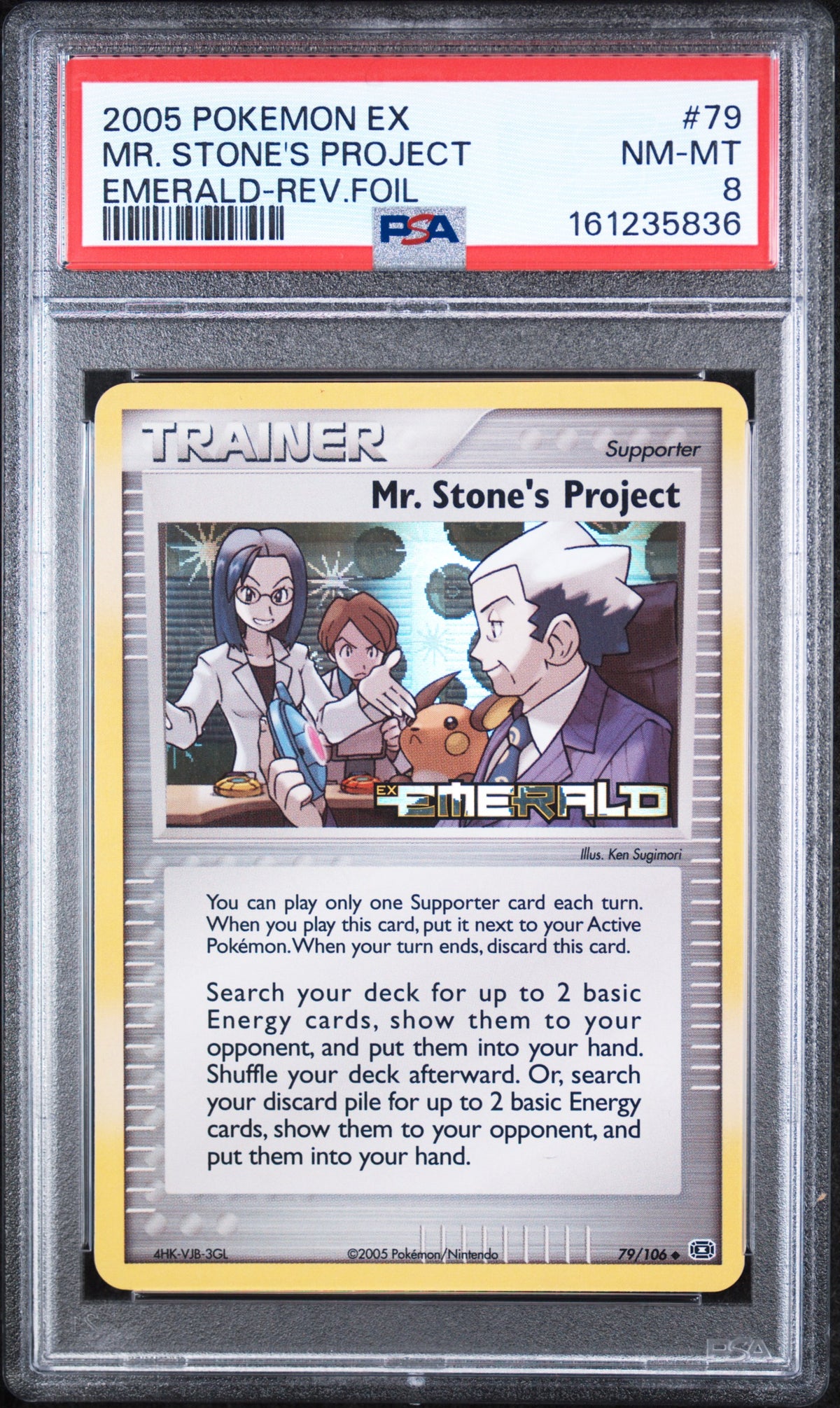 Mr. Stone's Project Pokemon Ex Emerald Reverse Holo Stamped 79/106 PSA 8