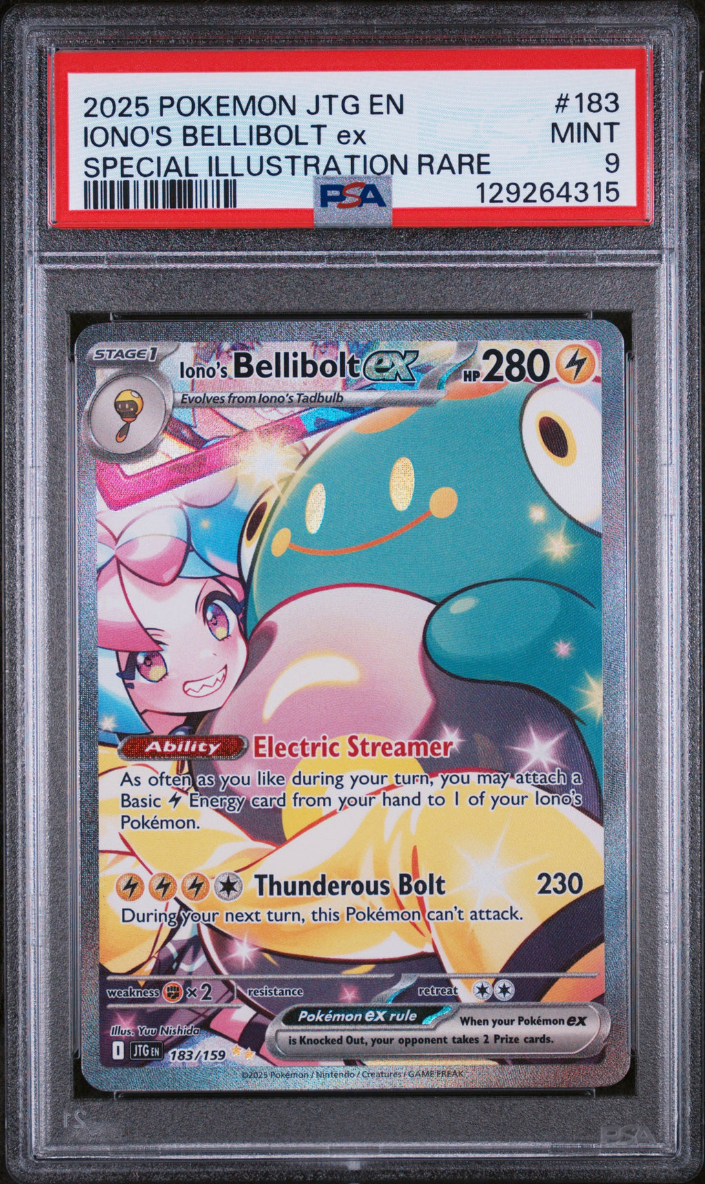 Iono's Bellibolt Ex Special Illustration Pokemon Journey Together 183/159 PSA 9