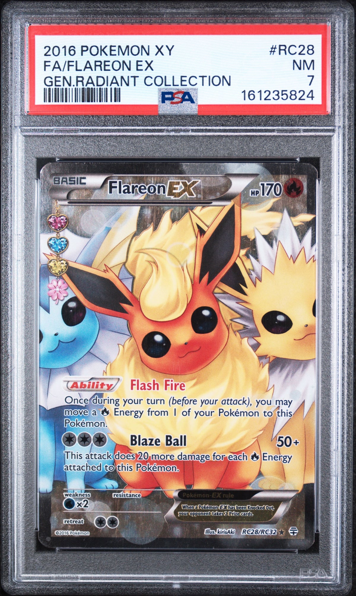 Flareon Ex Pokemon Xy Generations Radiant Collection RC28/RC32 PSA 7