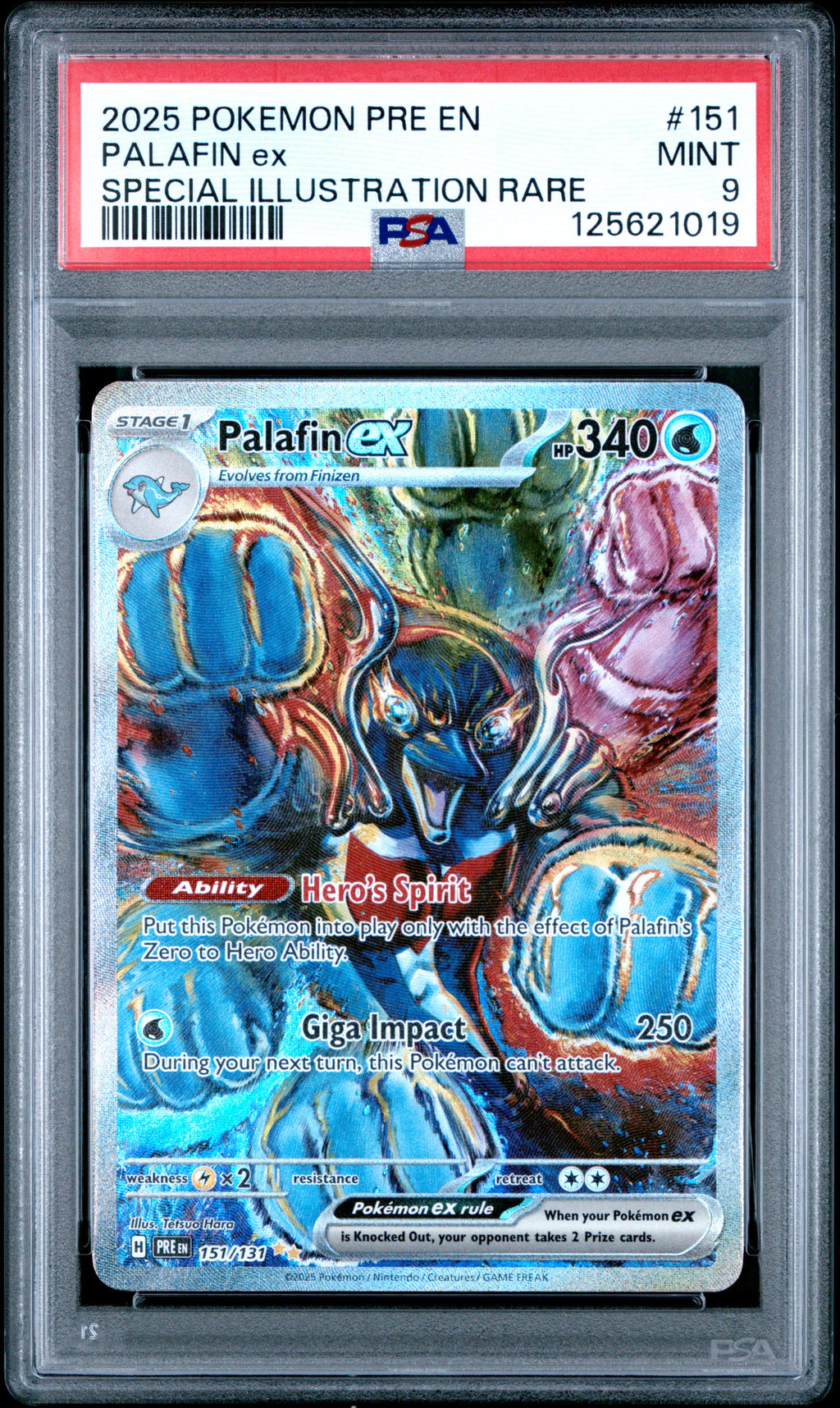 Palafin Ex Special Illustration Rare Pokemon Prismatic Evolutions 151/131 PSA 9