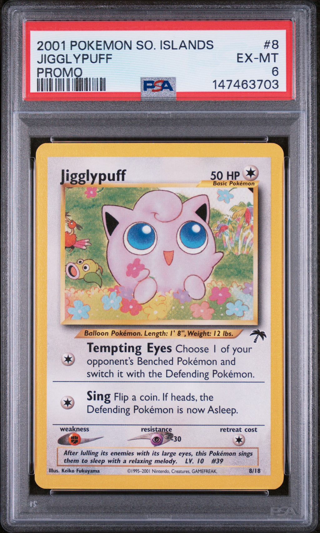 Jigglypuff Promo Pokemon Southern Islands 8/18 PSA 6
