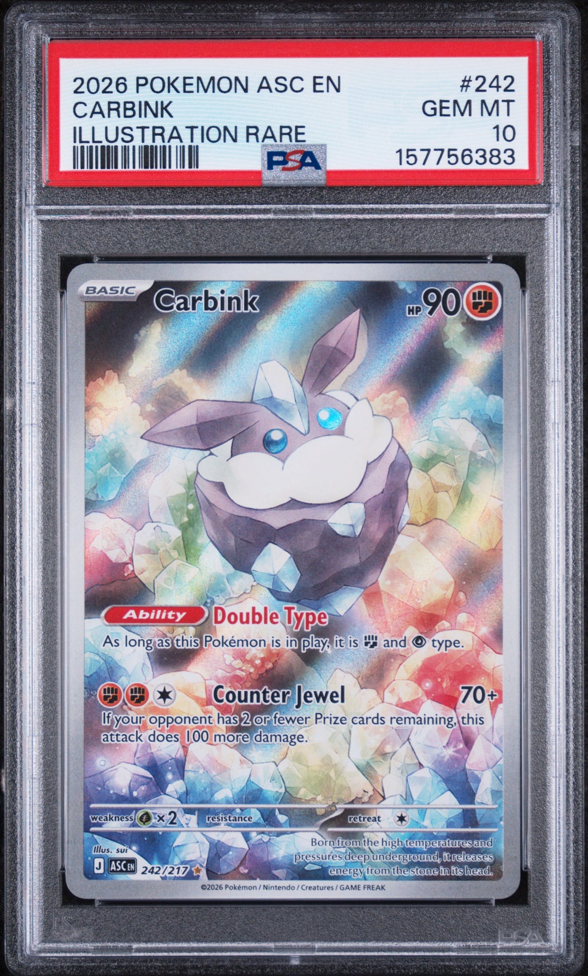Carbink Illustration Rare Pokemon Asc En-Ascended Heroes 242/217 PSA 10