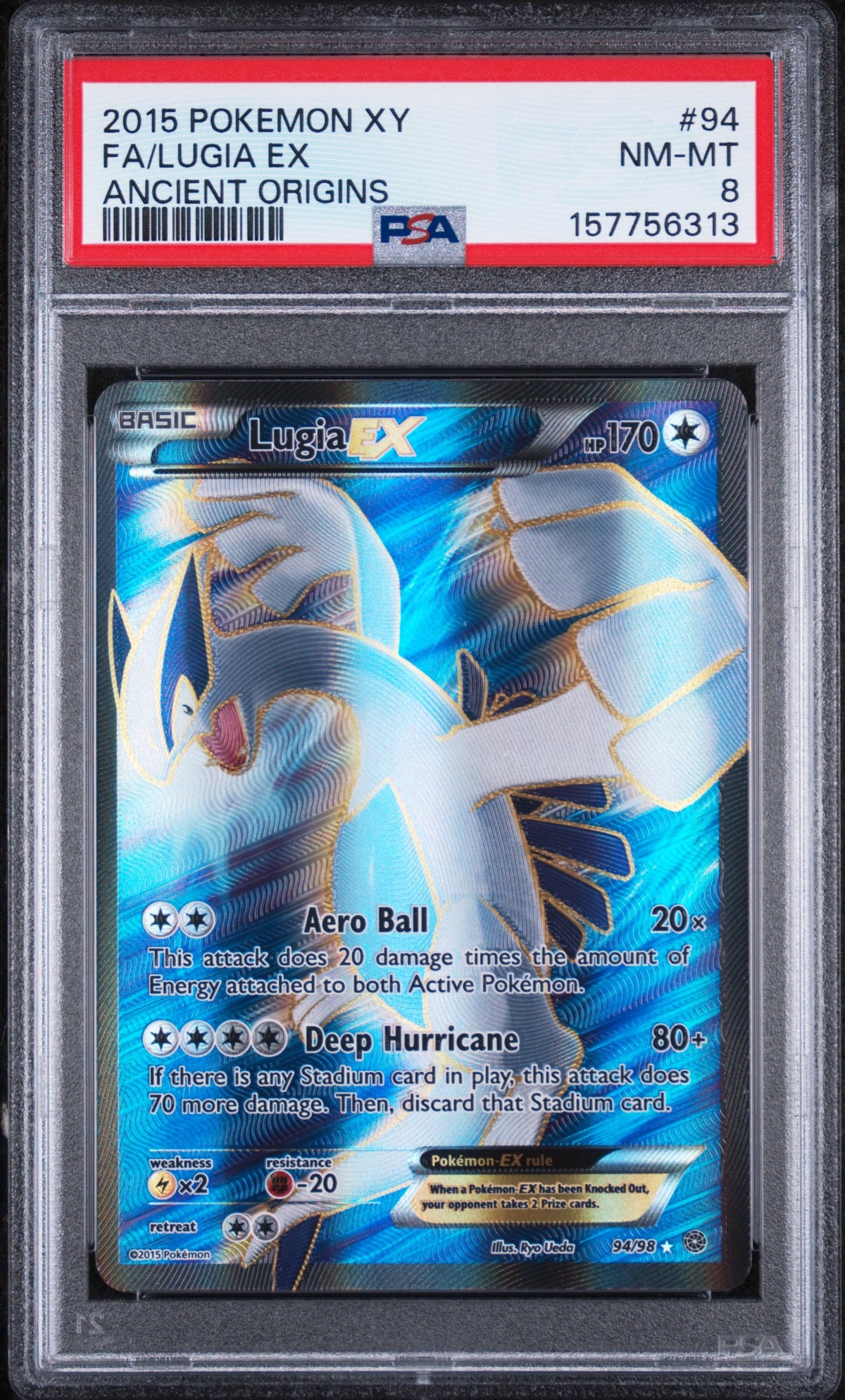 Lugia Ex Pokemon Xy Ancient Origins 94/98 PSA 8