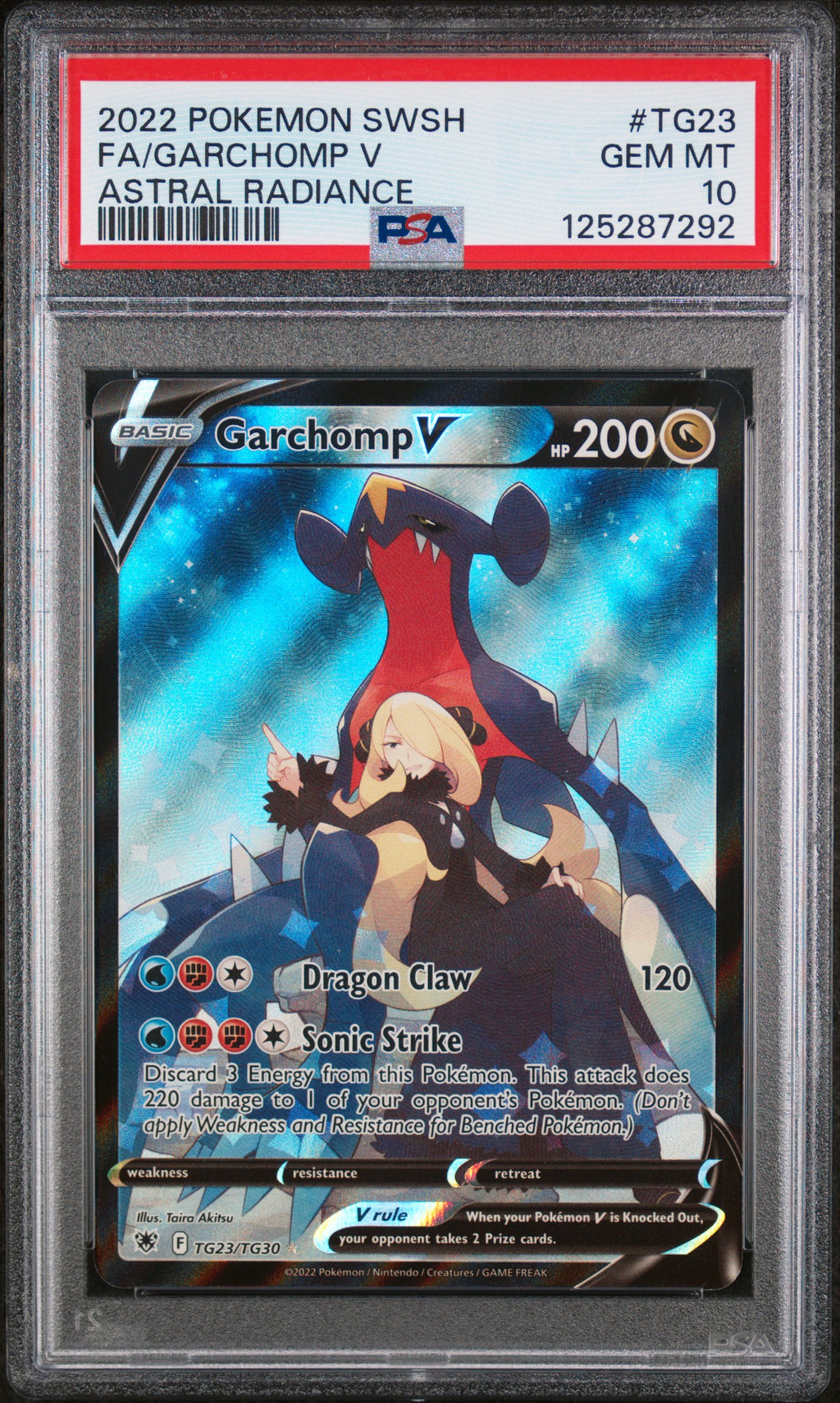 Garchomp V Pokemon Sword & Shield Astral Radiance TG23/TG30 PSA 10