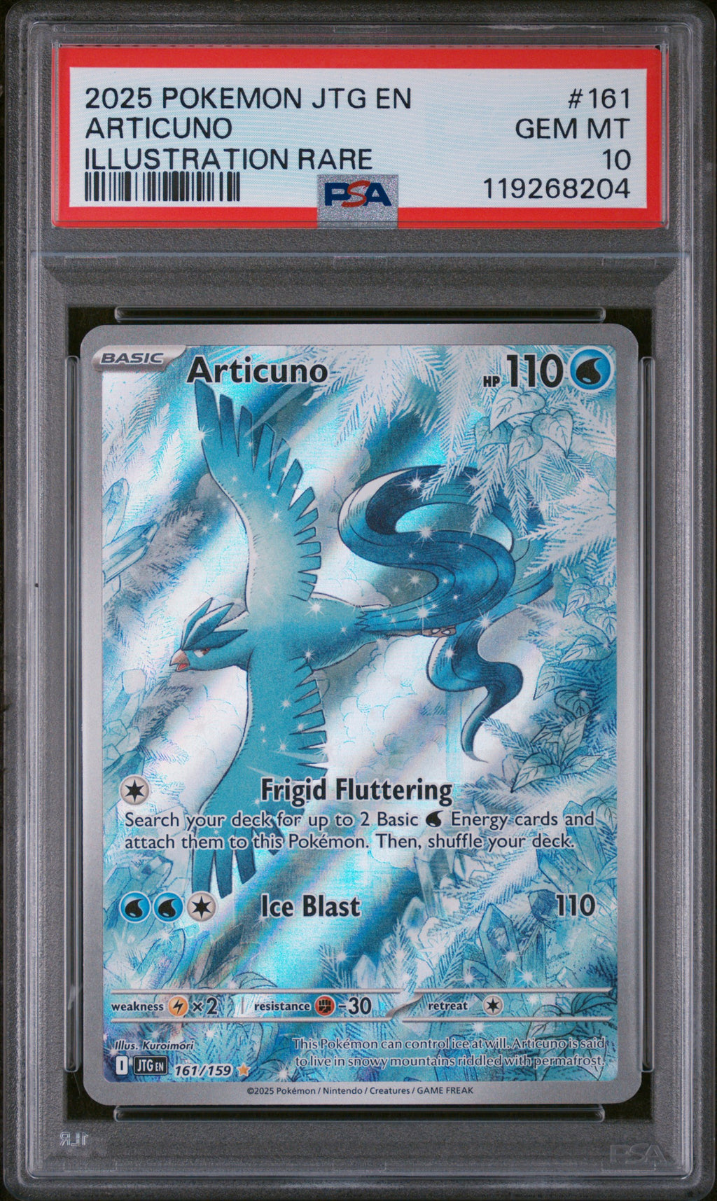Articuno Illustration Rare Pokemon Jtg En-Journey Together 161/159 PSA 10