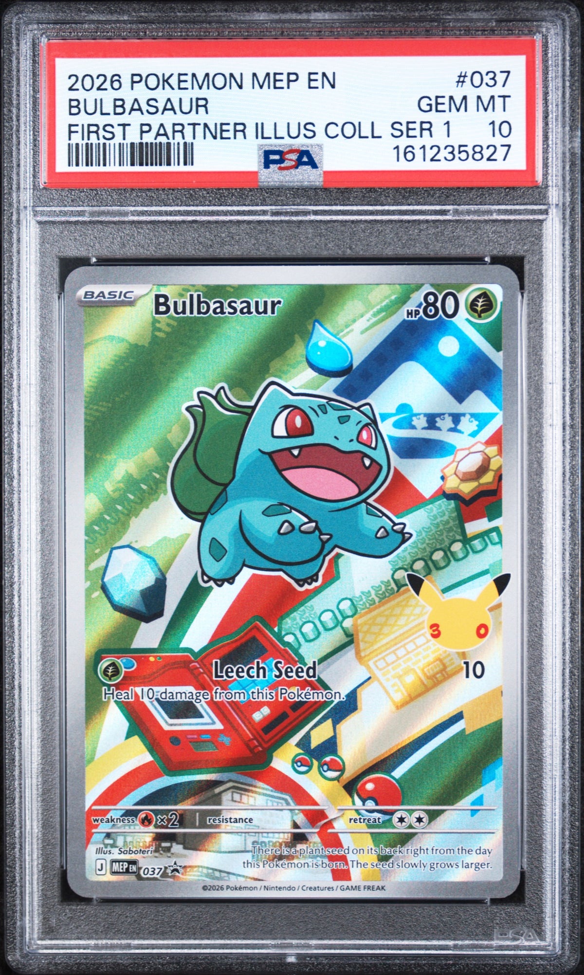 Bulbasaur First Partner Illustration Pokemon Black Star Promo MEP037 PSA 10