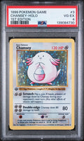 Chansey Base Set Holo 1st Edition Shadowless Pokemon Game 3/102 PSA 4
