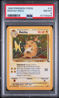 Raichu Holo Pokemon Fossil 14/62 PSA 8