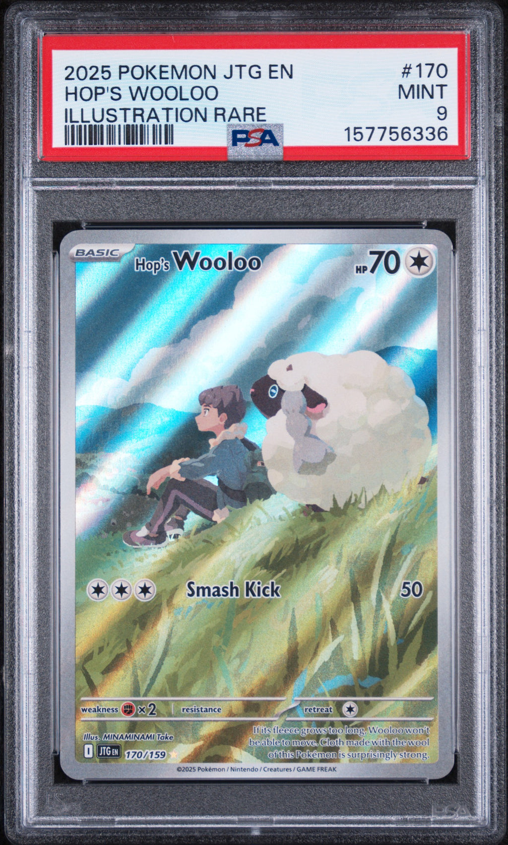 Hop's Wooloo Illustration Rare Pokemon Jtg En-Journey Together 170/159 PSA 9