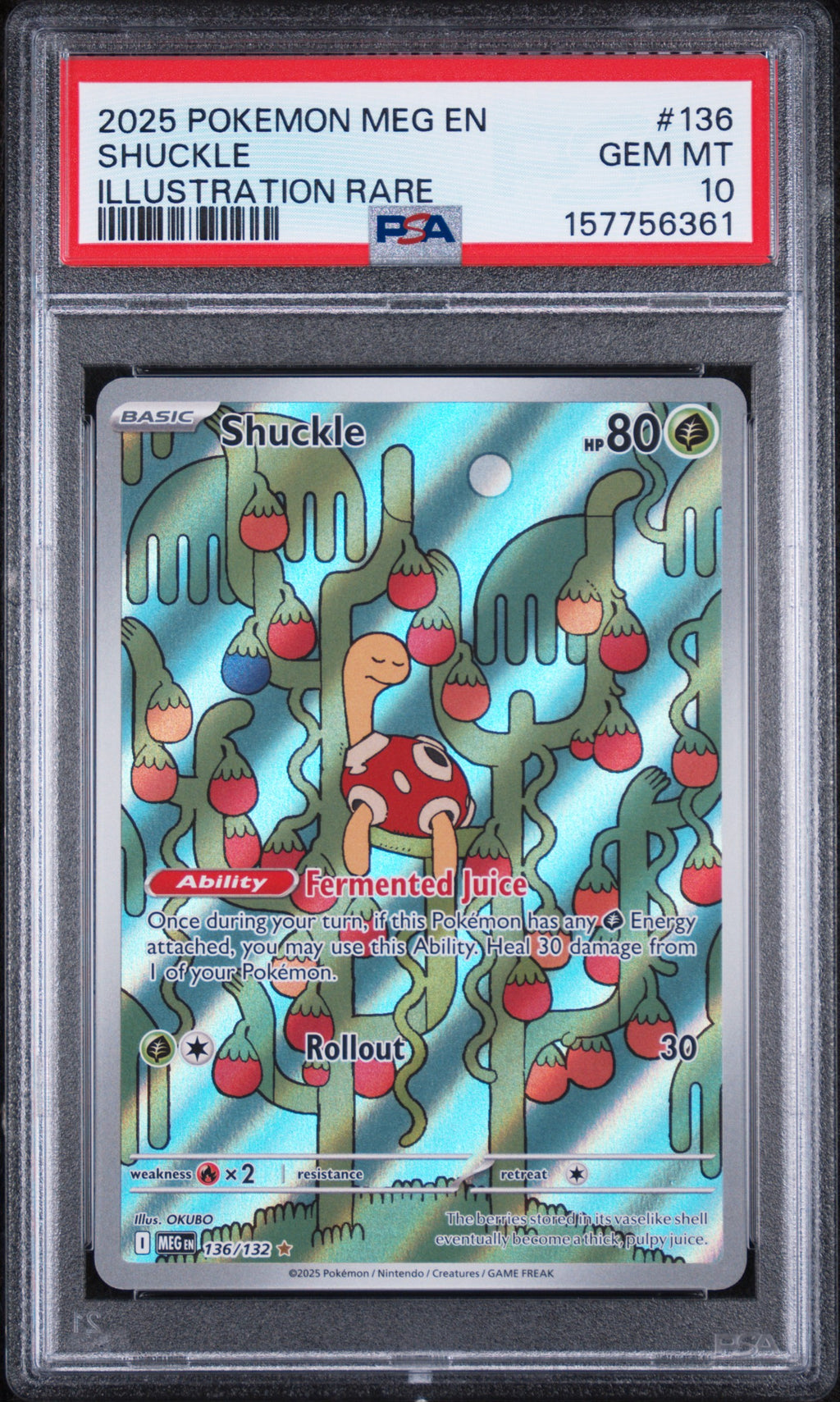 Shuckle Illustration Rare Pokemon Meg En-Mega Evolution 136/132 PSA 10